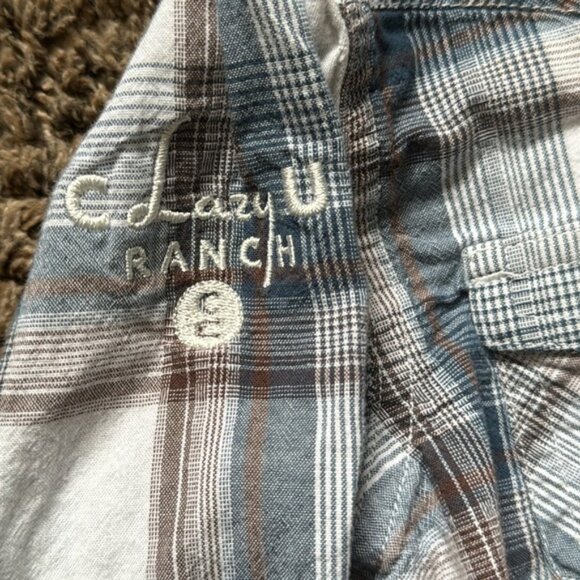 Ariat M 10-12 Gray White Plaid Retro Fit Lazy U Ranch - Picture 3 of 11